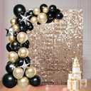 24 Pcs Champagne Gold Shimmer Wall Backdrop Panels for Party Decoration - 6 x 4 FT Square Sequin Backdrop