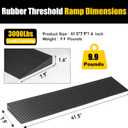 1.6 Rise Ordorless Threshold Ramp Doorway Curb Ramp, 3000LBS Capacity Mobility Door Ramps for Home Steps, Anti-Slip Wheel Chair Ramp for Bike, Scooter, BathroomSweeper1.6'RISE