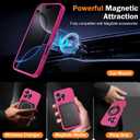 Stronger Magnetic for iPhone 16 Pro Case, Heat Dissipation Frame, Compatible with Magsafe, Camera Protection, Matte Back Slim Protective Cover for iPhone 16 Pro 6.3 Inch, Pink