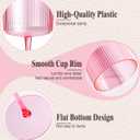 Ciaell 12 PCS Pink Plastic Ribbed Wine Glasses - 10 OZ Plastic Square Wine Glasses with Stem - Disposable Champagne Cups for Parties & Weddings & Mother's Day