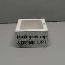 Single Cup Holder with Marker Slot Wooden Mark Your Cup and Drink Up Cup Holder Party Cup Organizer 2 Sides Designs Drink Dispensers for Parties Farmhouse Bar Party Decor Housewarming Hostess