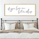 YWJKWLGS If You Love Me Let Me Sleep Wall Art, 32x12 Inch Natural Wood Framed Funny Bedroom Sign, Minimalist Quote Poster for Master Bedroom Above Bed Decor
