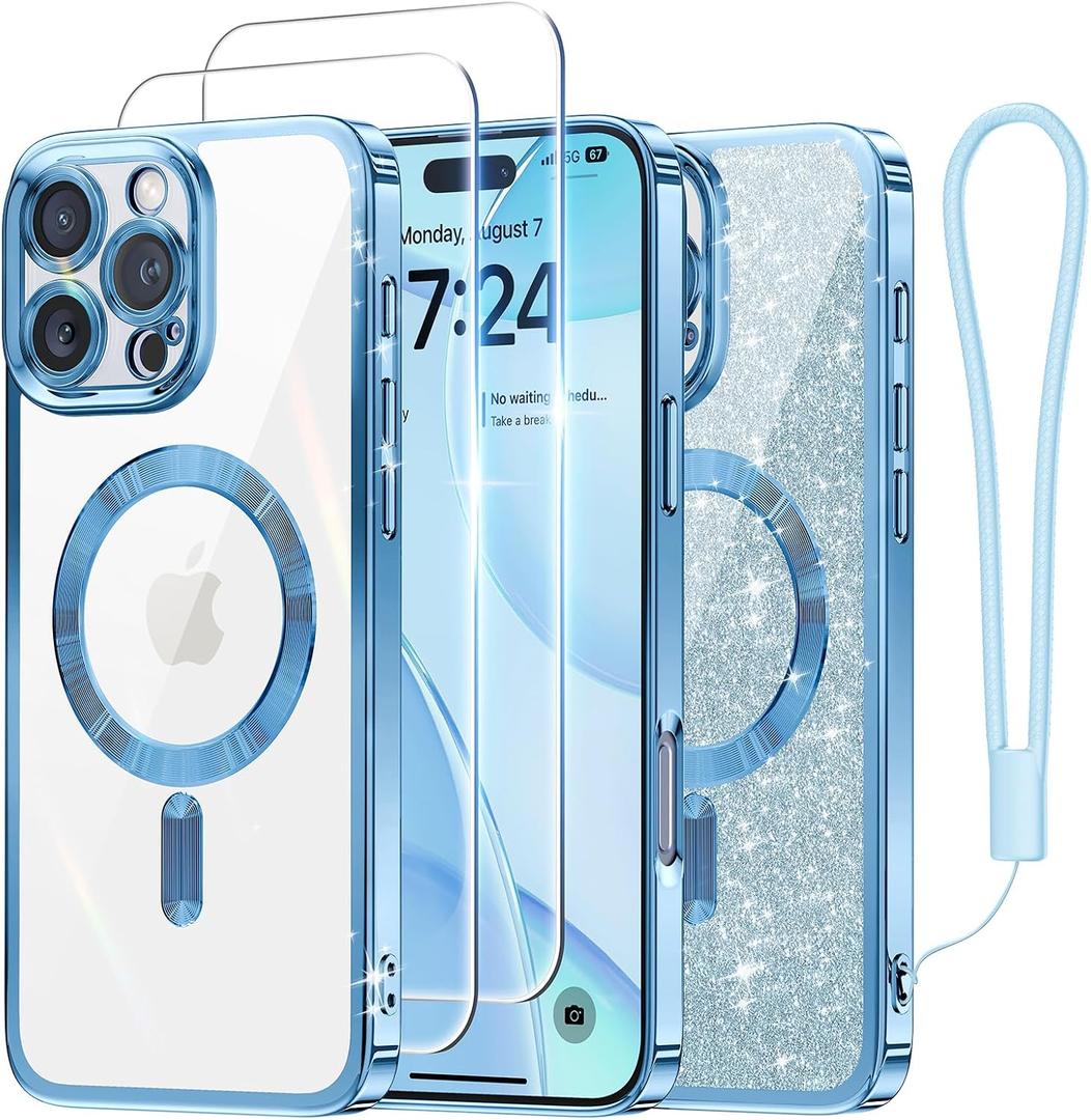 Meifigno Case Designed for iPhone 16 Pro Case 6.1 Inch, Glacier Blue