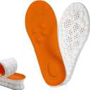 4D Cloud Massage Shoe Insoles for Women Men, Memory Foam Insoles with Arch Support for All-Day Comfort(Orange, Men 7 / Women 8)