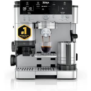 Ninja Luxe Café 3-in-1 Espresso, Drip Coffee and Cold Brew Machine | Intergrated Coffee Grinder, Milk Frother, Assisted Tamper & Built-In Espresso Accessory Storage | Stainless Steel | ES601