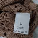 Cakulo Womens Spring Summer Crochet Bell Sleeve Tops Off The Shoulder Knit Sweater Top Beach Cover Up (Large, Khaki)