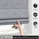 LazBlinds Cordless Roman Shades for Windows, Blackout Room Darkening Thermal Insulated Window Blinds, Lightweight Fabric Blinds for Indoor Windows, 36" W x 60" H, Grey