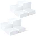 Set of 8 Acrylic Cube Display Box Risers Food Buffet Riser For Table, Retail Showcase, Catering, Cakes, Collectibles, Toys, Jewelry, Cosmetics, Crystal Decor Container, Stackable Nesting Stands - White