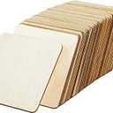 120Pcs Unfinished Square 4x4 Inch Wood Pieces, Blank Wooden Cutouts for Crafts,Squares Cutout Tiles Unfinished Wood Cup Coasters Natural Slices Wooden Square Cutouts for Ornaments Home Decoration