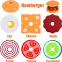 Wooden Burger Sandwich Stacking Toys for Kids, Montessori Toys for Toddlers & Preschoolers, Develops Fine Motor Skills