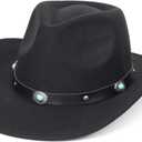 Western Cowboy Cowgirl Hat for Kids - Classic Boys Girls Felt Rodeo Fedora Hat with Belt Buckle (for Kids 4-10 Years)