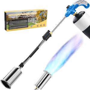 Weed Torch Propane Burner,High Output 1,800,000 BTU Weed Burner, Propane Blow Torch with Self Igniting and Flame Control Valve for Weeding, Melt Ice,Charcoal Starter(Fuel Not Included)