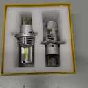 H4 Light Bulbs Super Bright Upgraded 900% 55000LM Brightness 6500K White H4/9003 Light Bulbs 1:1 Halogen Size Cooling Fan Plug and Play Fog Light Direct Fit Pack of 2