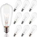 10-Pack Edison Replacement Bulbs ST40 Light Bulbs, 7W 120V E17 Screw Base, Edison Replacement Bulbs for Outdoor String Lights, Bulb for Patio Garden Backyard Decor, Warm White