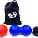 AllPlay ALLPLAY Massage Balls Set, Spiky, Lacrosse Ball, Peanut Muscle Roller Massager Self Myofascial Trigger Point Red Blue Black