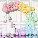 Pastel Balloon Garland Arch Kit with 122pcs Easter Balloons in 5/10/12/18 different sizes, Macaron perfect for Birthday Party, Graduation,rainbow Decoration and Easter balloons (pastel balloons)