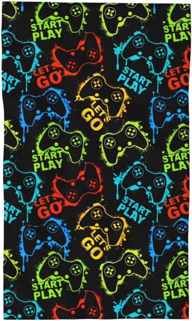 Funny Gaming Game Video Hand Towels Spring Bathroom Dish Towels, Kid Boys Teen Playroom Playing Gamer Controller Kitchen Wash Bath Towel for Bathroom Sports Hotel Gym Spa