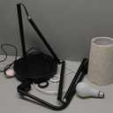 Upgraded Dimmable Floor Lamp, 1000 Lumens LED Edison Bulb Included, Arc Floor Lamps for Living Room Modern Standing Lamp with Linen Shade, Tall Lamp for Bedroom Office Dining Room- Black