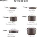 Ayesha Curry Kitchenware Professional Hard Anodized Nonstick Cookware Pots and Pans Set, 10 Piece, Charcoal