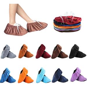 10Pairs Reusable Non Slip Shoe Covers, Premium Soft Washable Thickened Boot Shoe Covers for Household, Office, Laboratoryone size 10 Colors (Multicolored)