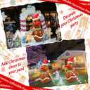 Lenwen 4ft Christmas Inflatable Duck Outdoor Decoration, Blow up Rubber Duck with Giant Candy Cane Inflatable Pool Float Golf Cart Decor for Xmas Holiday Yard Lawn Party Favor