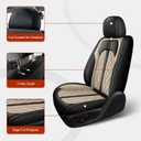 TTX LIGHTING Seat Covers Fit for Hyundai Tucson 2005-2026 Full Set Faux Leather Breathable Waterproof Car Seat Protector (5 Seats, Black&Beige)