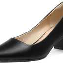 mysoft Women's Pointed Toe Pumps 2 Inch Chunky Block Low Heels Dressy Shoes Slip On Pumps (Size 10)