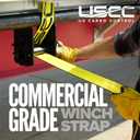 US Cargo Control 4" x 30' Winch Straps with Twisted Sewn Loops (10-Pack), 5,400 LBS Working Load Limit, Heavy Duty Flatbed Tie Downs, Yellow 4 Inch Straps for Flatbed Trailers and Trucks