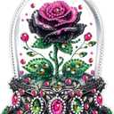 2 x hyzsj DIY Diamond Desktop Ornament Flower Crystal Diamond Art Painting Tabletop Ornaments Single Sided Diamond Ornament for Adult Beginner Home Office Decor Crafts Gift  (ROSE)