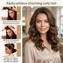 Heatless Curls Overnight Hair Curlers - 3 Pcs No-Heat Curling Rod to Sleep In and Shower Cap,Velvet Hair Rollers with Satin Wrap