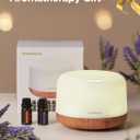 InnoGear Aromatherapy Diffuser & 10 Essential Oils Set, 500ml Essential Oil Diffuser with Remote Control Mother's Gift Ultrasonic Cool Mist Scent Humidifier Vaporizer Auto-Off Timer for Home, Yellow