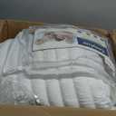 CozyLux Oversized Queen Comforter Set White Seersucker 7 Pieces 98x98 Bed in a Bag Comforter Set with Sheets, Luxury Soft Bedding Sets with Down Alternative Comforter, Sheets, Pillowcases & Shams