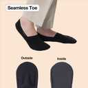 Cloud Women's No Show Invisible Socks (Black, S)