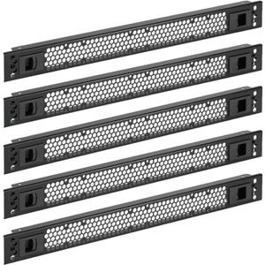 Tecmojo 5 Pack 1U Rack Perforated Blank Panel, Cold Rolled Steel Rack Panel, Rack Mount Plate for 19 in Server Rack Enclosure or Network Cabinet, Snap-in Type Mounting, Black