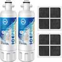 ICEPURE 46-9690 Replacement for LG LT700P ADQ36006101, Kenmore Elite 46 9690, LFXC24726S, 469690, ADQ36006102 LMXS27626S LFXS30766S Refrigerator Water Filter and LT120F Fresh Air Filter,2Combo