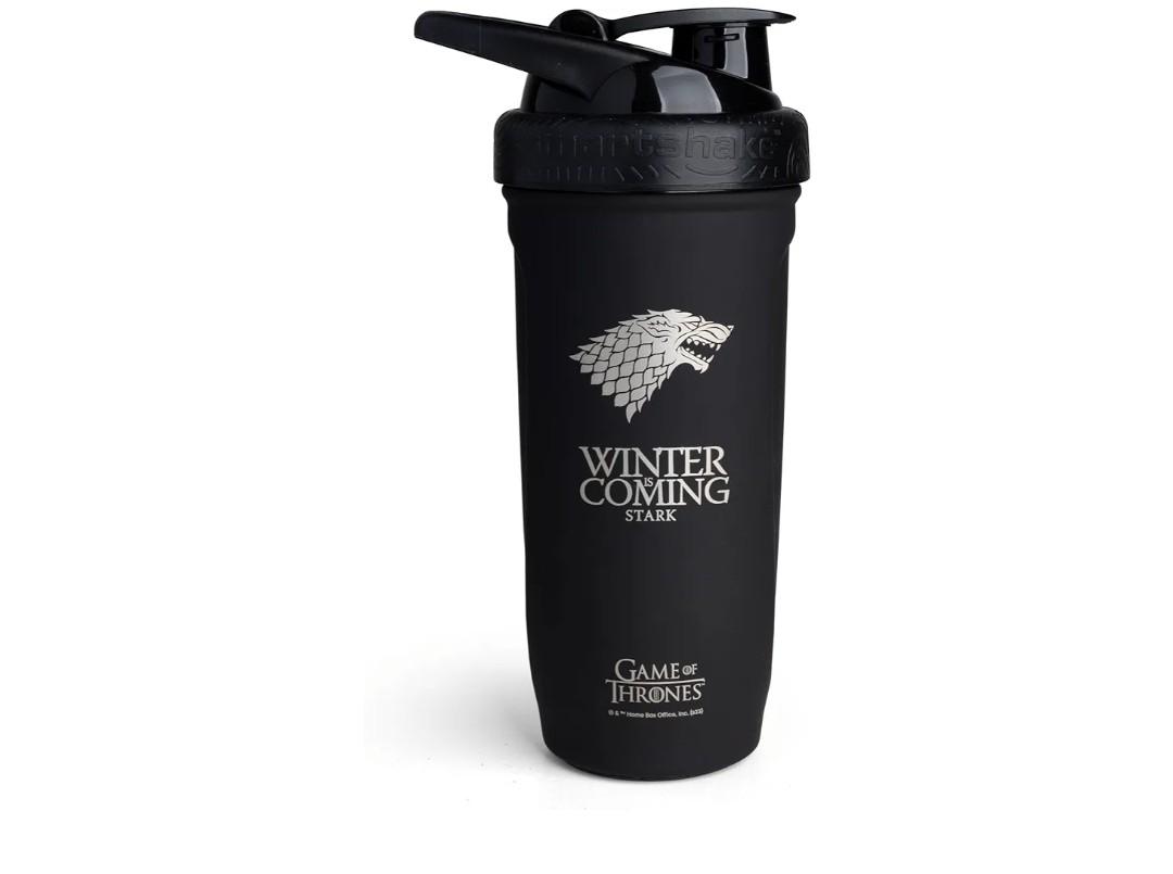 Smartshake Reforce Stainless Steel Game Of Thrones Winter Is Coming Shaker Bottle (900 ML /30oz) | Lightweight Resistance Sports Shaker Bottle with a Soft Lid | Leakproof, BPA Free & DEHP Free