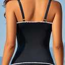 Aqua Eve Tankini Tops for Women Swimwear Top Only Tummy Control Bathing Suit Top No Bottom (Available in Plus) (Black, XL)