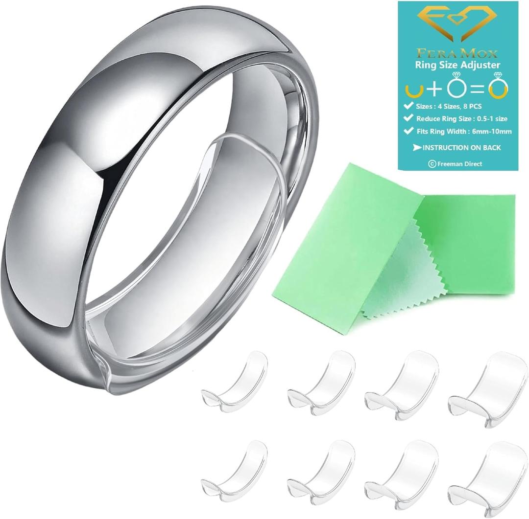 Invisible Ring Size Adjuster for Loose Rings, Ring Adjuster, Fit Wide Rings with Jewelry Polishing Cloth