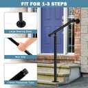Hand Rails for Outdoor Steps,Metal Deck Railing Kit Fits 1 to 3 Steps,Railings for Outdoor Steps for Concrete,Brick,Porch Railing
