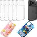 stino 5 Pack Phone Junk Case for iPhone 13 14 15 16, DIY Decorative Clear Crystal Transparent Cases for Custom Design (for iPhone 17 Pro Max)