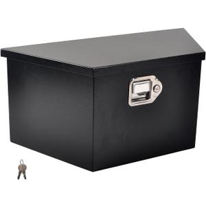 Black Steel Trailer Tongue Truck Box for Trucks Trailers RV ATV Pickup Trucks Flatbeds - 26 x 13.3 x 12 Inch
