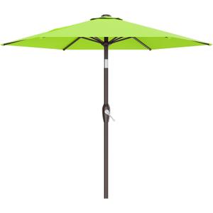 AreShark 7.5FT Patio Umbrella Table Market Umbrella with 6 Sturdy Ribs, Button Tilt/Crank Heavy-Duty Round Outdoor Umbrellas for Garden, Deck, Backyard,and Pool, Apple Green