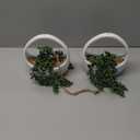 Der Rose 2 Packs Fake Hanging Plants Succulents with Strings Artificial Plants Indoor Outdoor for Boho Wall Decor (White)