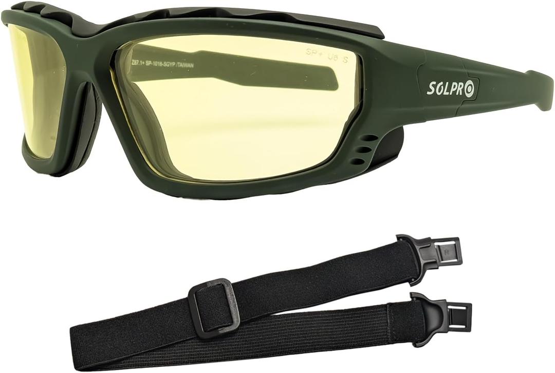 Anti-Fog Safety Motorcycle Riding Sunglasses Foam padded Goggle, Dustproof, Windproof, Hunting, Hiking, Golfing (Green)