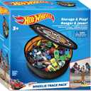 Hot Wheels Tara Toy: ZipBin Wheelie Track Pack - Unzips Into A Racetrack Mat, Holds 100 Toy Cars, Storage & Play, Circle Tire Design, Kids Ages 3+