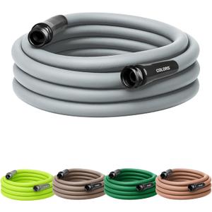 Flexzilla Colors Garden Hose 5/8 in. x 25 ft., Lightweight All-Weather Water Hose, Durable and Flexible, Leak-Free Connections, Slate Gray