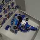 Collision Transforming Dinosaur Car Toy, Magnetic Dinosaur Transformer Car for Boys & Girls Party Favors Birthday Christmas (Blue)