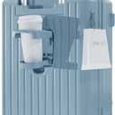 20" Lake Blue Carry-On Luggage, Cup Holder & USB, Hard Shell