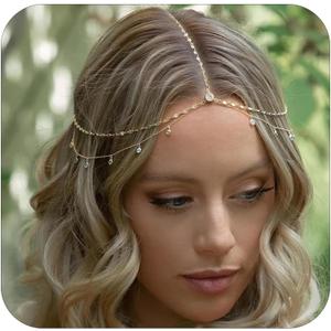 STONEFANS Rhinestone Head Chain Bride Headpiece Wedding Headbands Chain Layered Festival Prom Hair Accessories for Women (Gold) STONEFANS Rhinestone Head Chain Bride Headpiece Wedding Headbands Chain Layered Festival Prom Hair Accessories for Women (Gold)