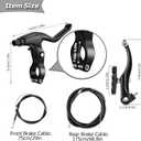 Bike Brakes Set, Complete Brake kit for Most Bicycles Mountain Bike, Front and Rear Bike MTB Hybrid Brake, Callipers Cables Lever Kit, Multi-Tool Wrenches - Black